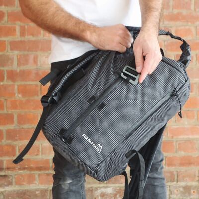 Everyday Roll Top Backpack - Recycled Nylon -  Black 400g