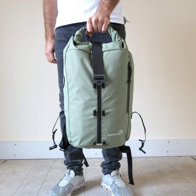 Everyday Roll Top Backpack - Recycled Nylon - Olive 400g
