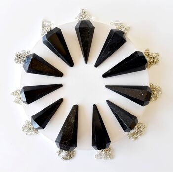 Black Tourmaline Pendulum, Crystal Pendulum (Resolution and Cleansing) 2