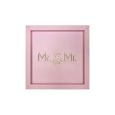 M. & M. - Carte photo en bois lettrage mariage