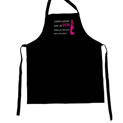 Apron I like cooking with wine