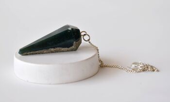 Moss Agate Pendulum, Crystal Pendulum (Purification and Balance) 5