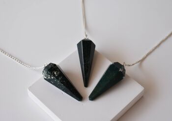 Moss Agate Pendulum, Crystal Pendulum (Purification and Balance) 6