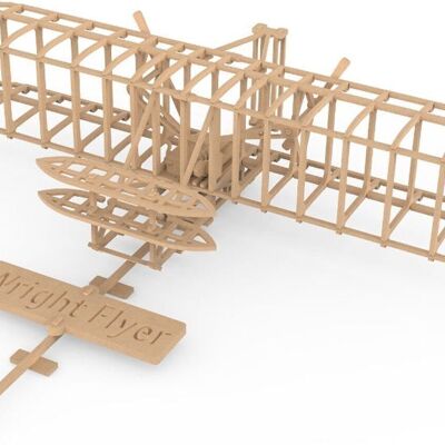 DIY Ilo Build 3D Wooden Model Building Wright Flyer, NUI-102, 38x34x6cm