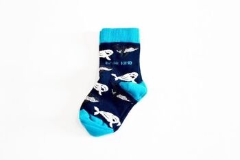 Chaussettes baleines | Chaussettes en bambou pour enfants | Chaussettes Marine | Chaussettes Océans 2