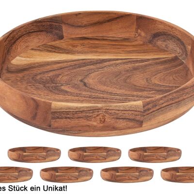 Fruit bowl decorative bowl wooden master box 8 pieces ø30cm food-safe solid acacia