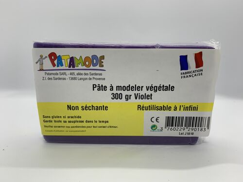 Pâte végétale non séchante pain 300 gr violet