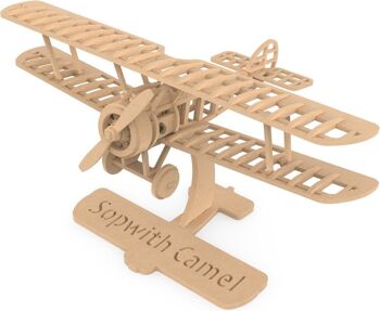 DIY Ilo Build 3D Maquette en Bois Sopwith Camel, NUI-105, 25x18x16cm