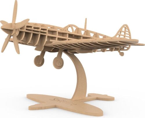 DIY Ilo Build 3D Houten Modelbouw Supermarine Spitfire, NUI-106, 35x31x17cm