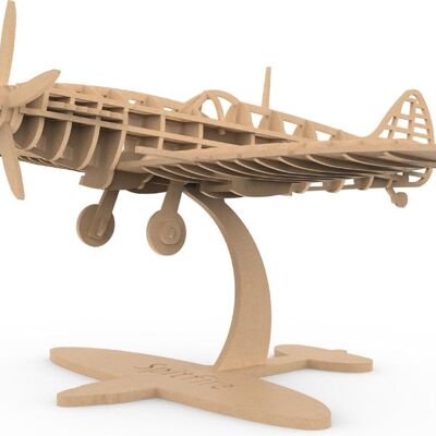 DIY Ilo Build 3D Houten Modelbouw Supermarine Spitfire, NUI-106, 35x31x17cm