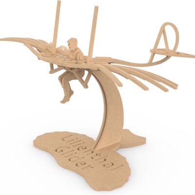 DIY Ilo Build Edificio Modelo de Madera 3D Planeador de Lilienthal, NUI-107, 22x18x15cm