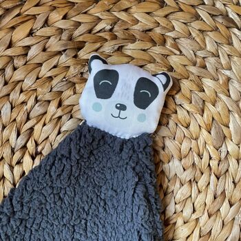 Doudou Panda teddy gris anthracite 2