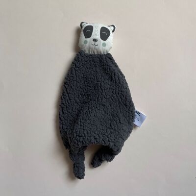 Doudou Panda teddy gris anthracite