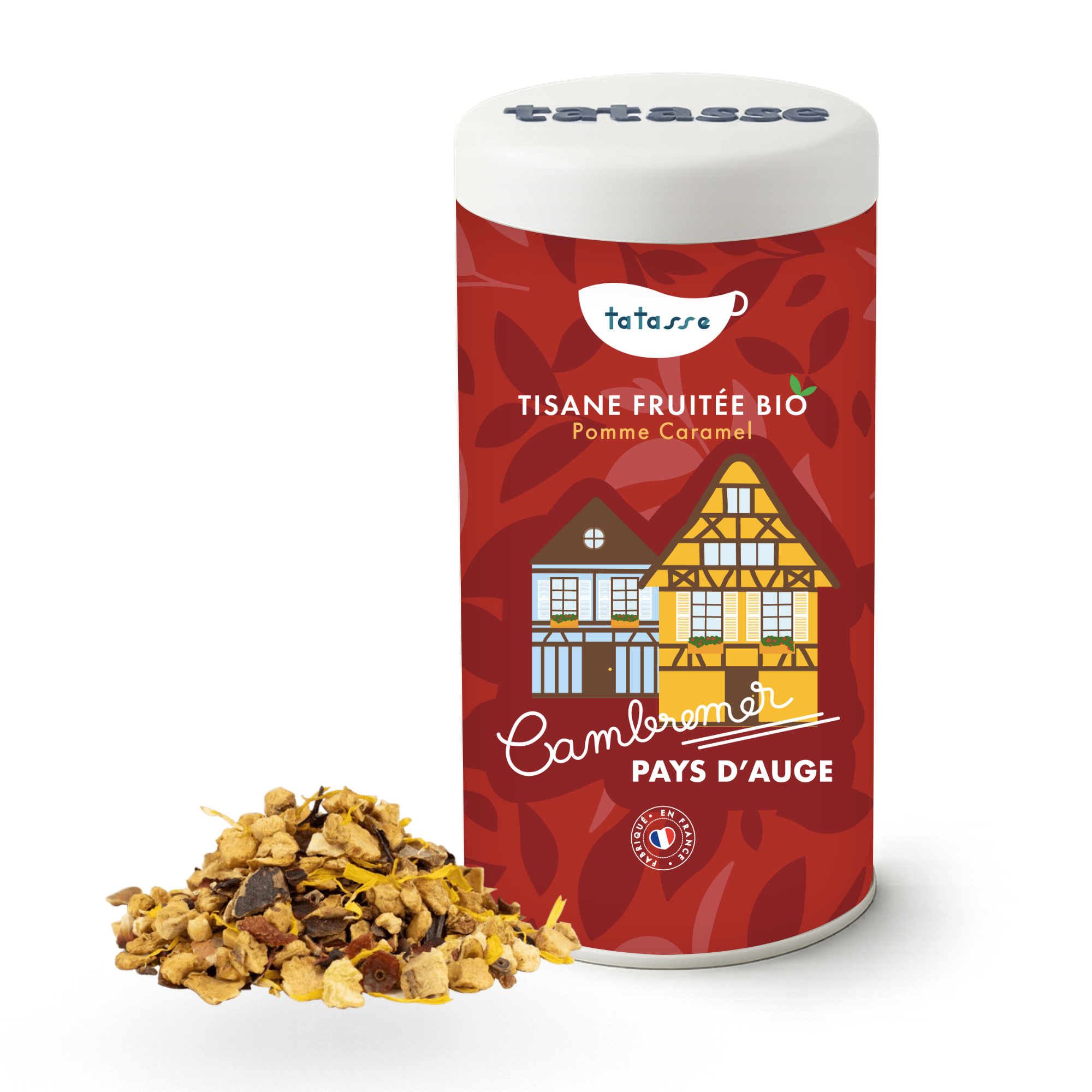 Organic apple caramel infusion – gourmet herbal tea without caffeine – Cambremer Pays d’Auge