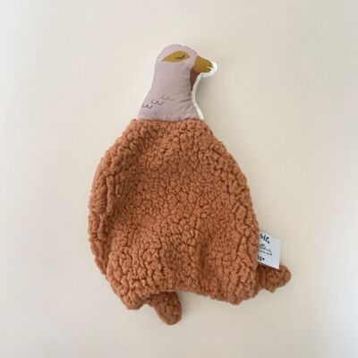 Doudou Oiseau teddy marsala