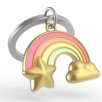 Pastellfarbener Regenbogen-Schlüsselanhänger – METALMORPHOSE