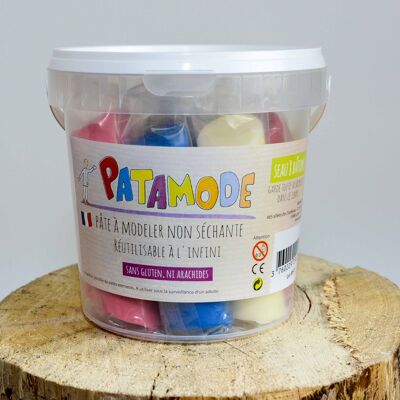 Non-drying vegetable paste: bucket of 8 multicolored sticks: made in France