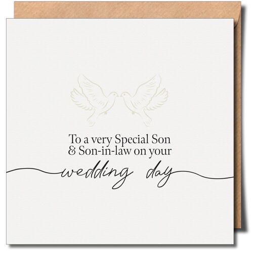 To a Very Special Son and Son-in-law on your Wedding Day. Lgbtq+ Wedding Day Card.