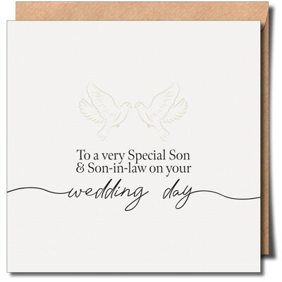 An einen ganz besonderen Sohn und Schwiegersohn an Ihrem Hochzeitstag. Lgbtq+ Hochzeitstagskarte.