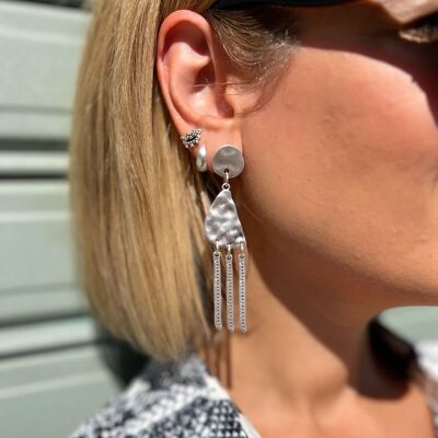 Silver Dangle Earrings, Long Earrings, Formal Earrings, Statement Earrings, Drop Earrings, Gift for Her, Made in Greece.