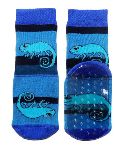 Non-slip Socks for Children >>Chameleon: Cornflower Blue<< High quality children's socks made of cotton with non-slip coating