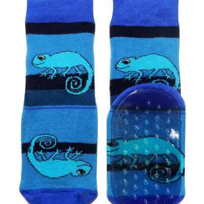 Non-slip Socks for Children >>Chameleon: Cornflower Blue<< High quality children's socks made of cotton with non-slip coating