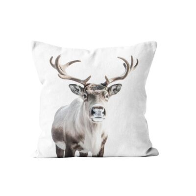 Reindeer decorative suede cushion 40x40cm