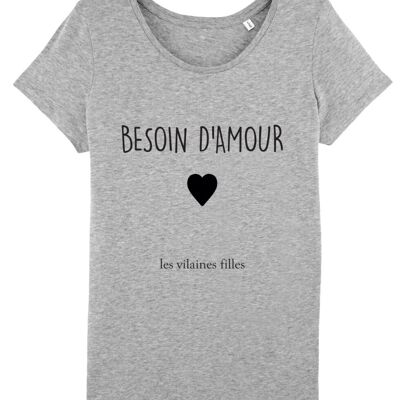 Tee-shirt col rond Besoin d'amour bio