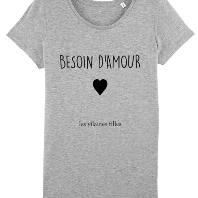 Tee-shirt col rond Besoin d'amour bio