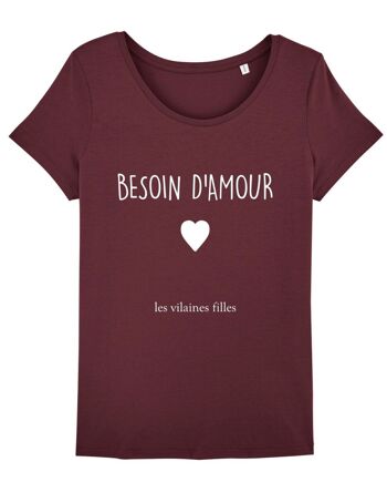 Tee-shirt col rond Besoin d'amour bio 3