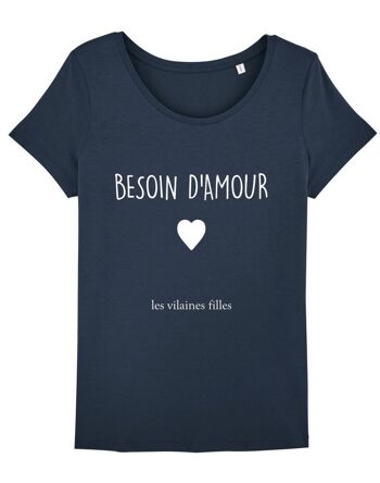 Tee-shirt col rond Besoin d'amour bio 4