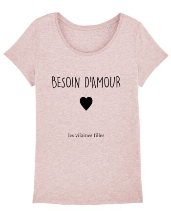 Tee-shirt col rond Besoin d'amour bio 6