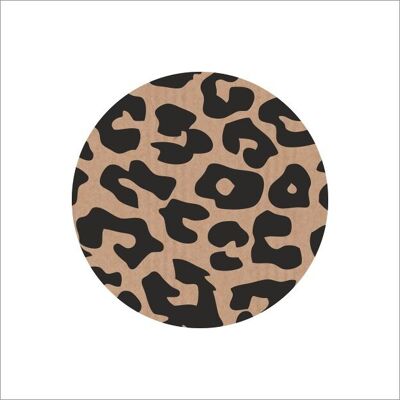 Wish label - Panther print - kraft - 250 pieces