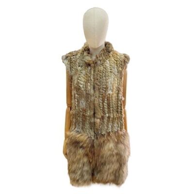 High Quality Long Rabbit and Groundhog Vest for Women