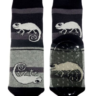 Non-slip Socks for Children >>Chameleon: Black<< High quality children's socks made of cotton with non-slip coating