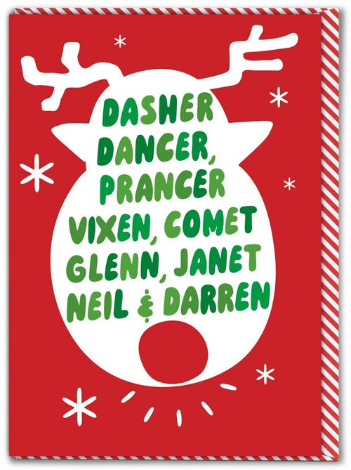 Funny Christmas Card - Reindeer Names