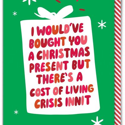 Tarjeta de Navidad divertida: costo de vida