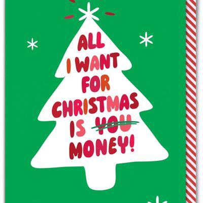 Tarjeta de Navidad divertida - Todo lo que quiero