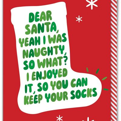 Funny Christmas Card - Keep Your Socks