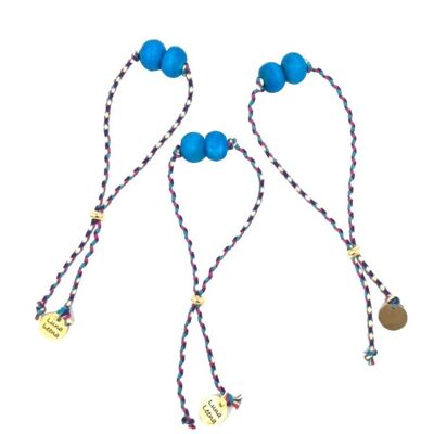 bracelet durable bleu - taille unique - fabriqué à partir d'un collier existant du Népal
