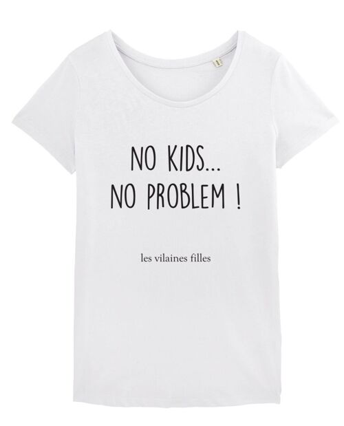 Tee-shirt col rond No kids no problem bio