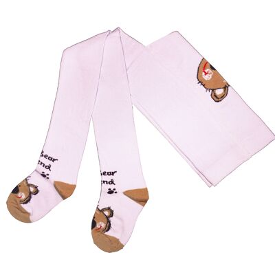 Collant per bambini >>My Bear Friend: Light Rosa<< Collant per bambini in cotone di alta qualità