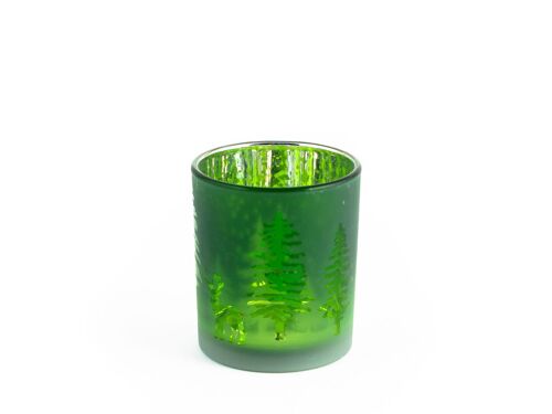 Porta Tealight Verde bosco 7x8 cm