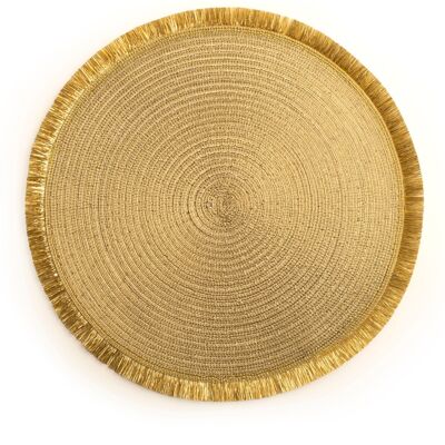 Set of 6 round gold glitter placemats ø 38 cm