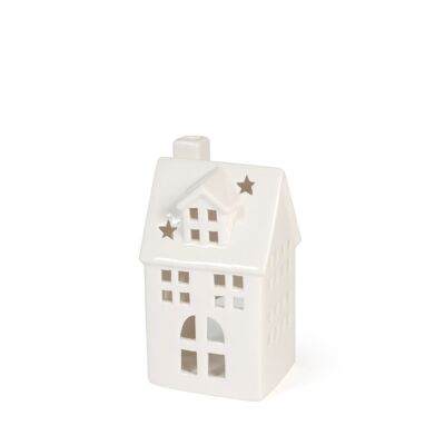 Casita decorativa de porcelana 6,6x6xh12 cm