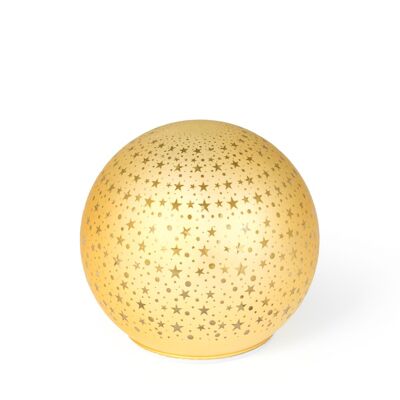 Esfera dorada con estrellas 12x11 cm