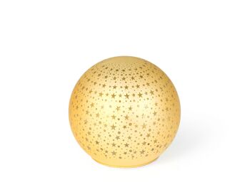 Sphère dorée avec étoiles 12x11 cm 1