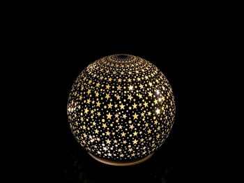 Sphère dorée avec étoiles 12x11 cm 2