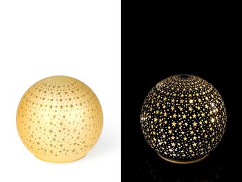 Sphère dorée avec étoiles 12x11 cm 3