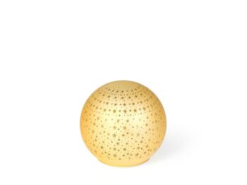 Sphère dorée avec étoiles 10x9,5 cm 1